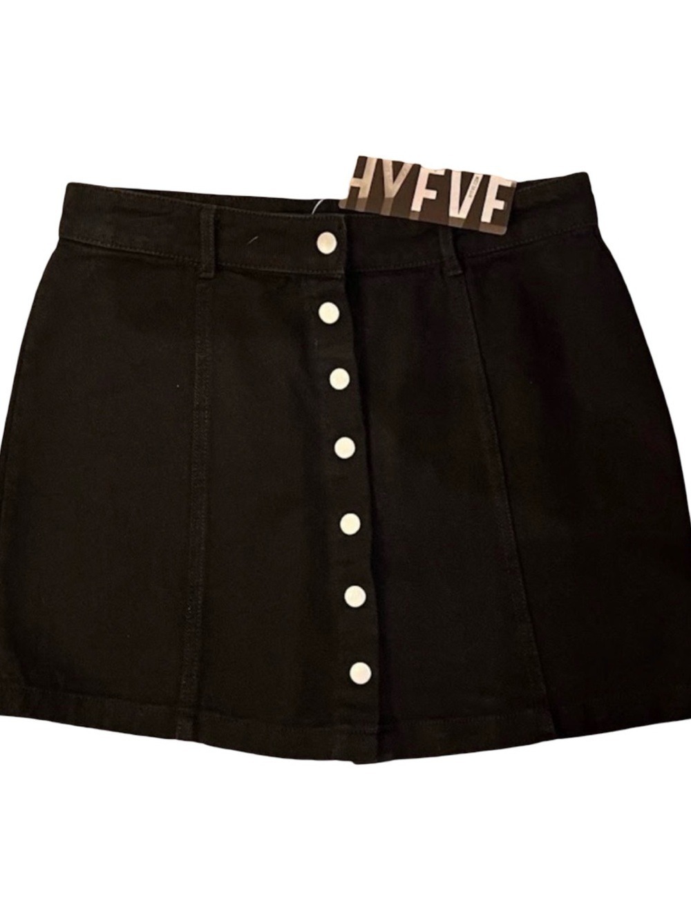 HyFve Snap Front Black Jean Skirt NWT $34-